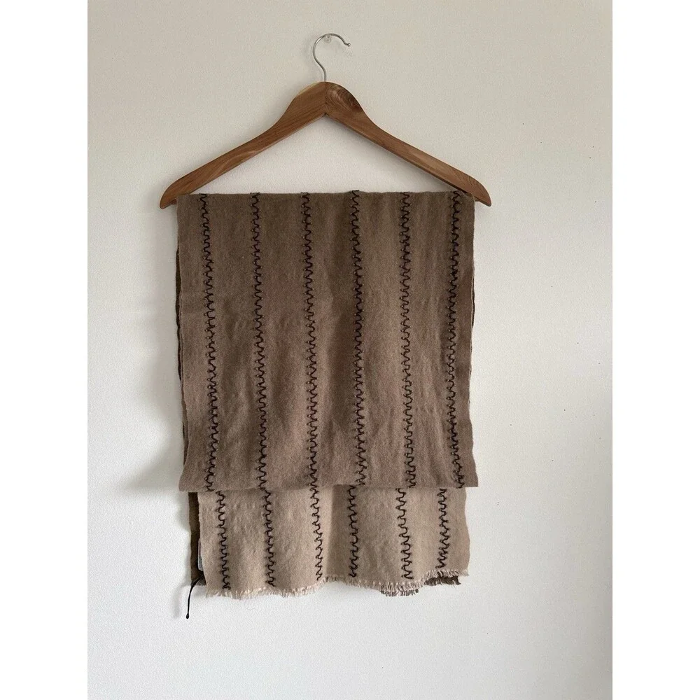 ✿ BAJRA Cashmere Silk Scarf Camel Handmade Nepal Designer Wrap